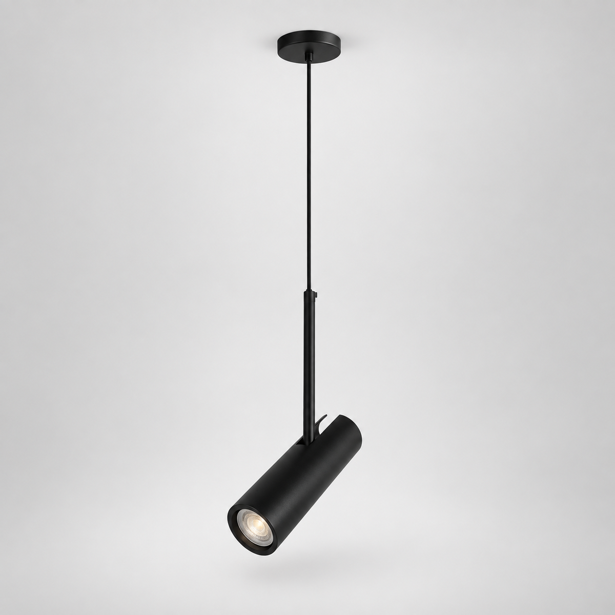Adjustable Spot Pendant Light for Kitchen Island, Rotating Head, GU10 LED Included, for Dining Table, Bedside, Reading Nook, Artwork, Black or Brass