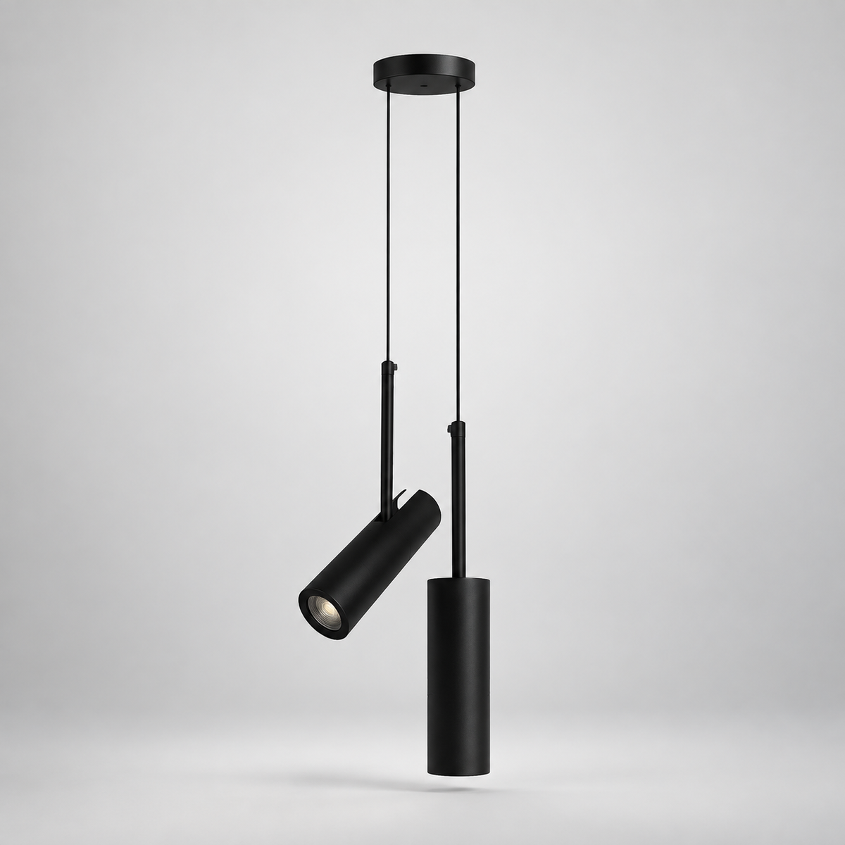 Adjustable Spot Pendant Light for Kitchen Island, Rotating Head, GU10 LED Included, for Dining Table, Bedside, Reading Nook, Artwork, Black or Brass