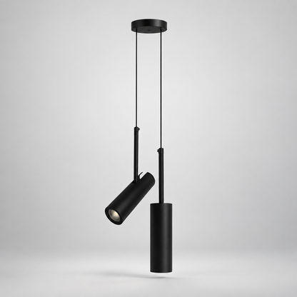 Adjustable Spot Pendant Light for Kitchen Island, Rotating Head, GU10 LED Included, for Dining Table, Bedside, Reading Nook, Artwork, Black or Brass