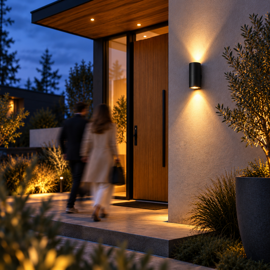 Aluminium Outdoor Wall Light for Front Door, IP54 Weatherproof, Warm White LED Included, for Patio, Balcony, Garden Wall, Garage, Black, Five Styles
