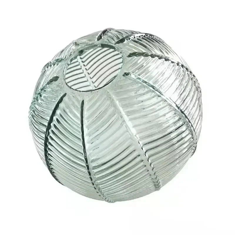 Green Ribbed Glass Globe Pendant Light for Kitchen Island, Adjustable Cord, E26 Fitting, for Dining Table, Bar Counter, Hallway, Bedside, Three Sizes