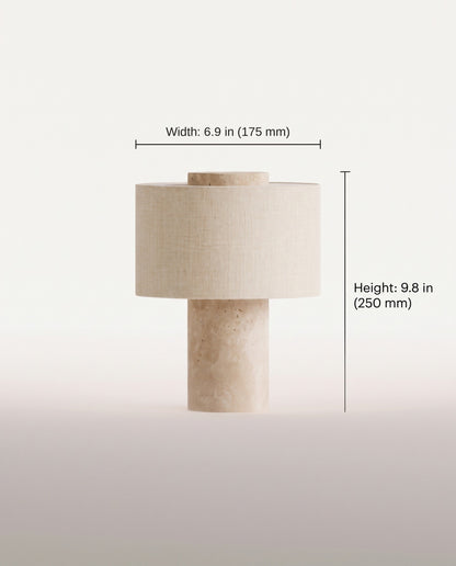 Table lamp dimensions: 6.9 in (175 mm) wide and 9.8 in (250 mm) tall
